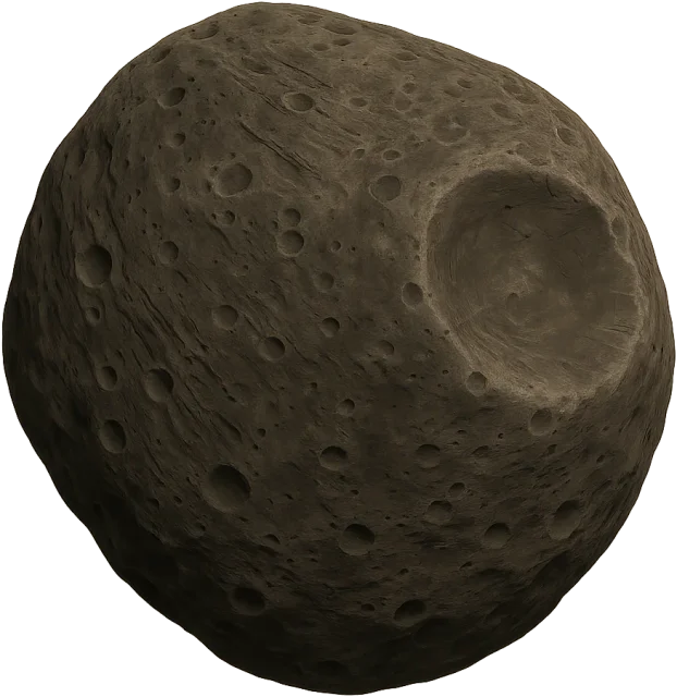 Scale illustration of Phobos, calibrated to its representative mean diameter measurement.