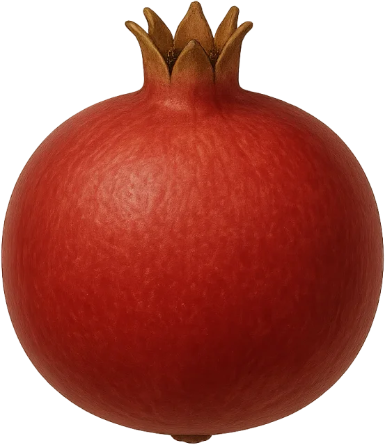 Scale illustration of Pomegranate, calibrated to its defined fruit diameter measurement.