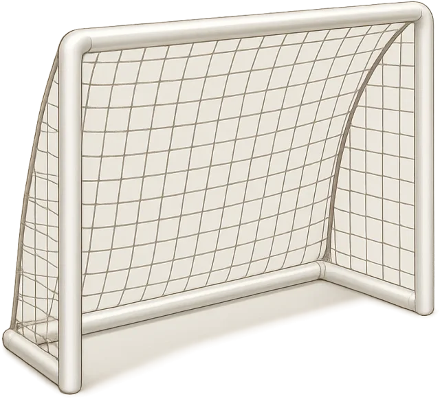 Scale illustration of Portable football goal, calibrated to its defined goal width measurement.
