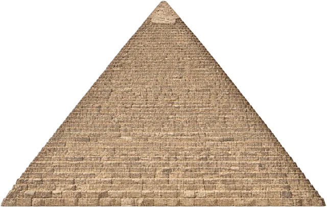 Scale illustration of Great Pyramid of Giza, calibrated to its height measurement.