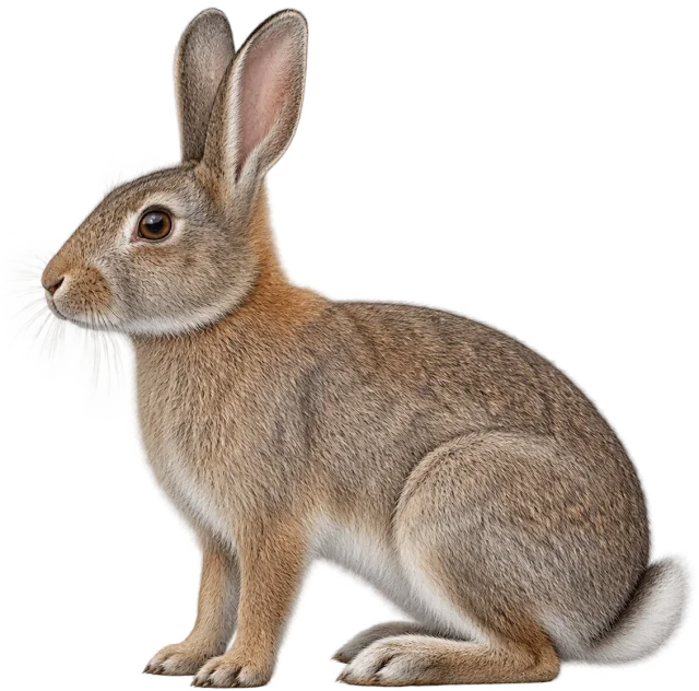 Scale illustration of Rabbit, calibrated to its length measurement.