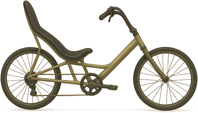 Scale illustration of Recumbent bicycle, calibrated to its defined overall length measurement.