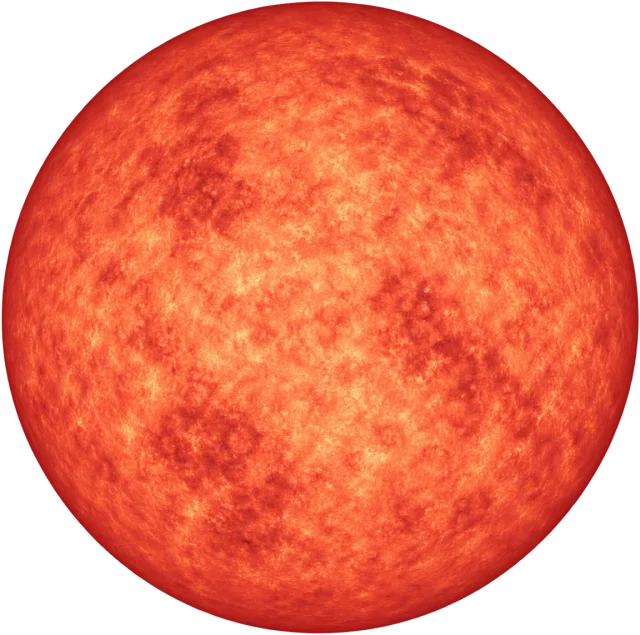 Scale illustration of Proxima Centauri, calibrated to its diameter measurement.