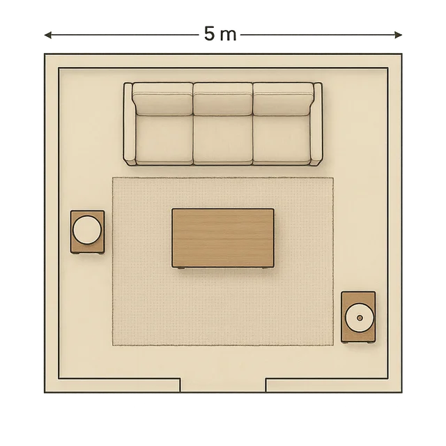 Scale illustration of Living room, calibrated to its length measurement.