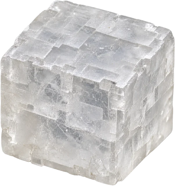 Scale illustration of Salt crystal, calibrated to its characteristic size measurement.