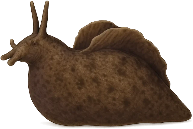 Scale illustration of Sea hare, calibrated to its defined body length measurement.