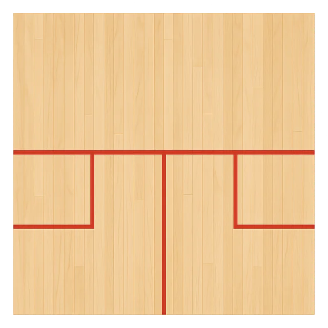 Scale illustration of Squash court, calibrated to its length measurement.