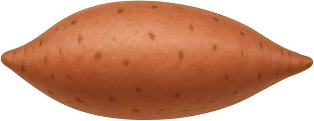 Scale illustration of Sweet potato, calibrated to its defined whole-root length measurement.