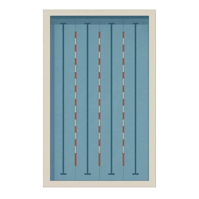 Scale illustration of 25 m swimming pool, calibrated to its length measurement.