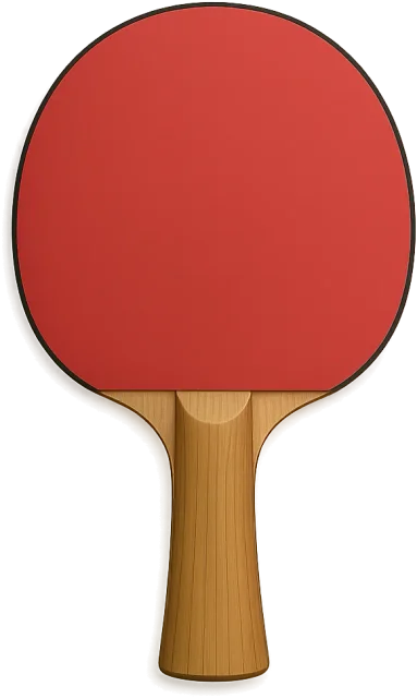 Scale illustration of Table tennis paddle, calibrated to its defined overall length measurement.