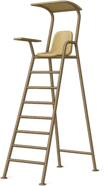 Scale illustration of Tennis umpire chair, calibrated to its defined overall height measurement.