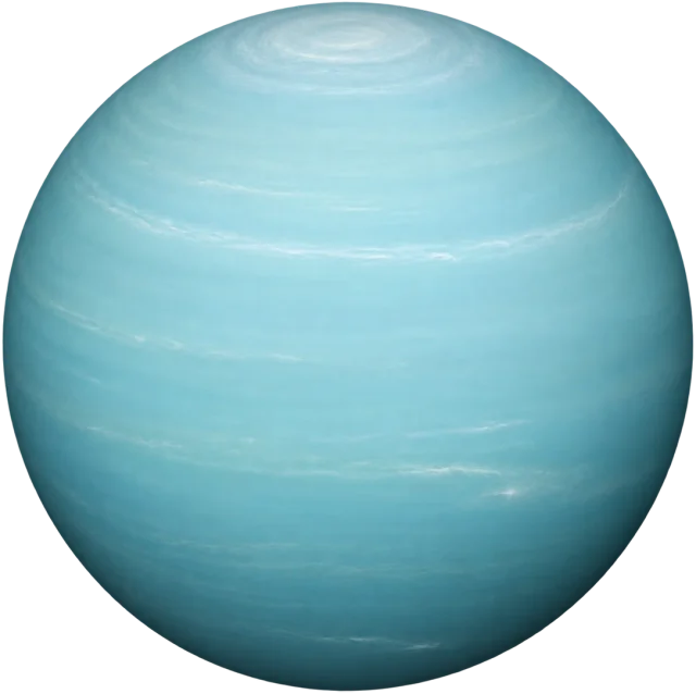 Scale illustration of Uranus, calibrated to its mean diameter measurement.