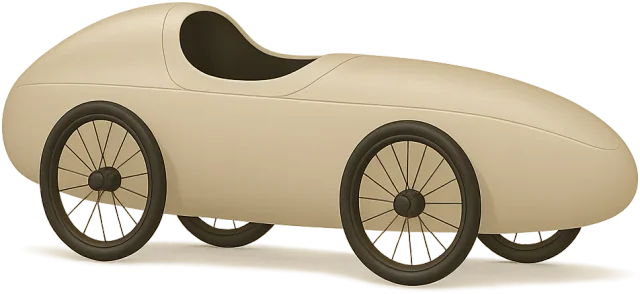 Scale illustration of Velomobile, calibrated to its defined overall length measurement.