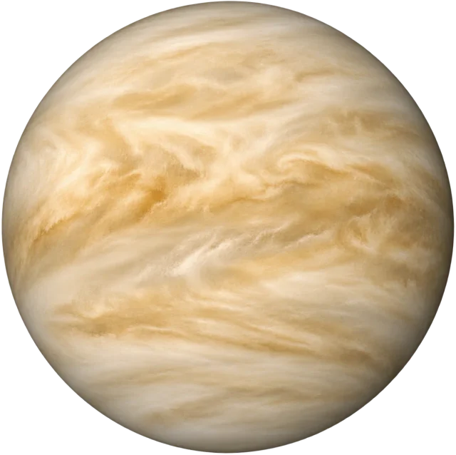 Scale illustration of Venus, calibrated to its mean diameter measurement.