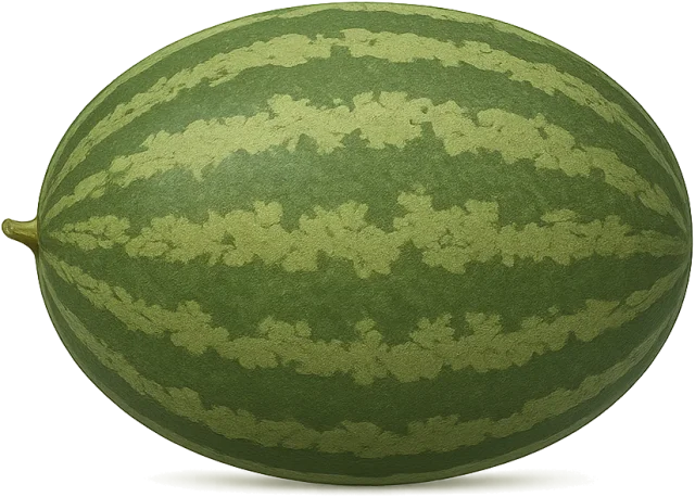 Scale illustration of Watermelon, calibrated to its defined mass measurement.