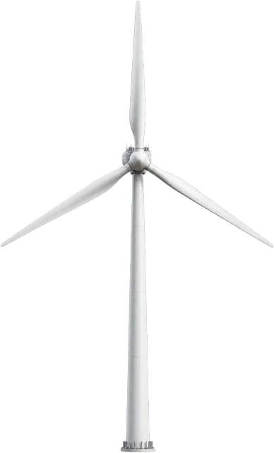 Scale illustration of Wind turbine, calibrated to its power measurement.